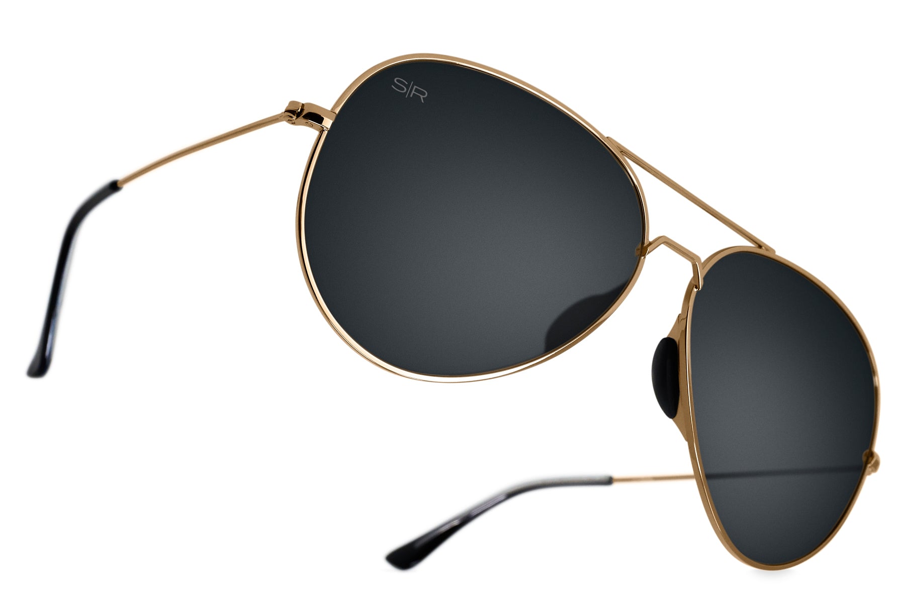 Alternative view of Tangle Free Aviator - Black Gold Polarized