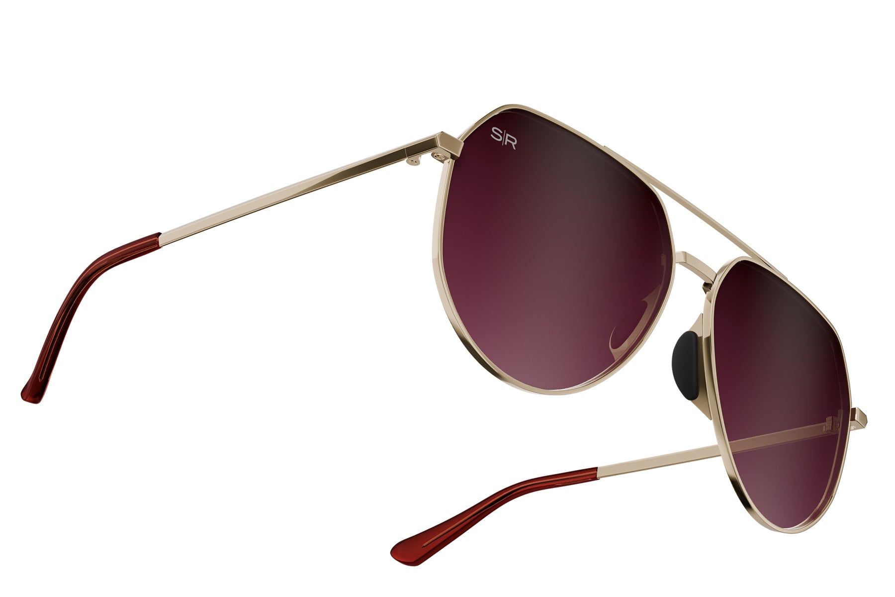 Alternative view of Tangle Free Aviator Hex - Cherry Fade Polarized