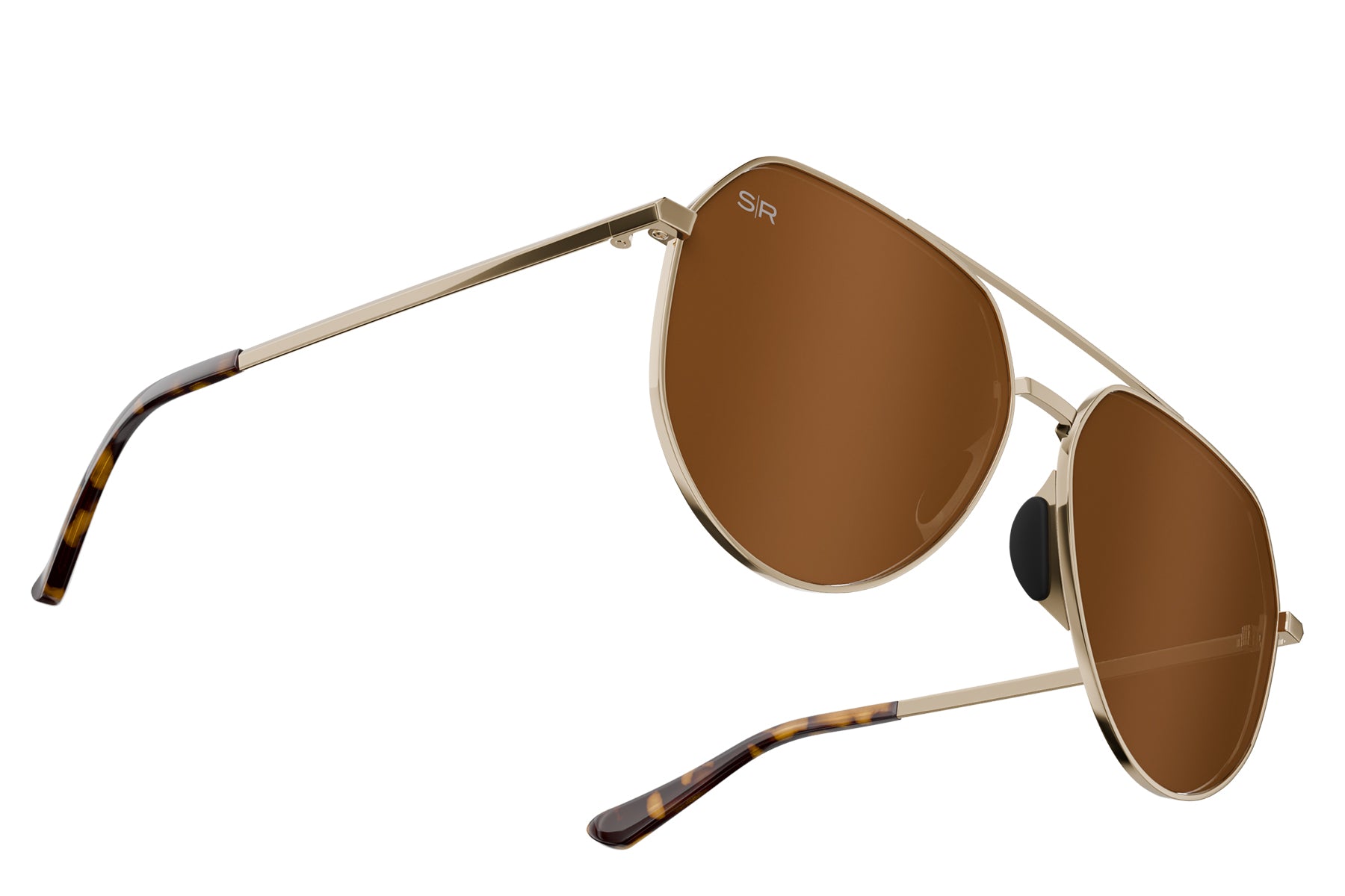 Alternative view of Tangle Free Aviator Hex - Amber Gold Polarized