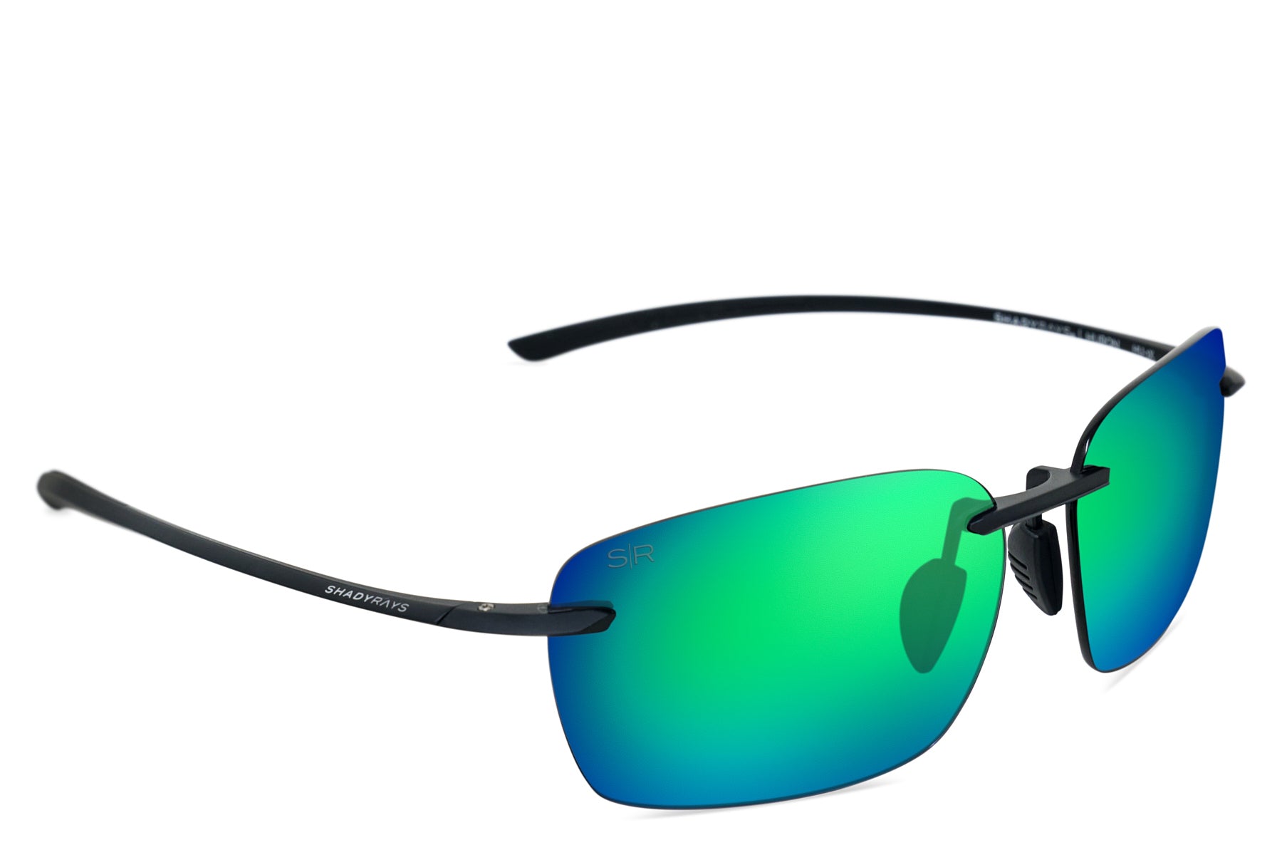 Alternative view of Huron Matte Black - Emerald Polarized